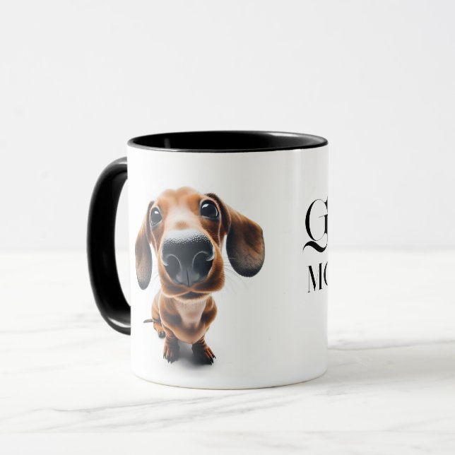 Caneca Dachshund close Mug com o seu nome (Frente Esquerda)