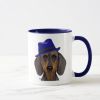 Dachshund com Blue Trilby