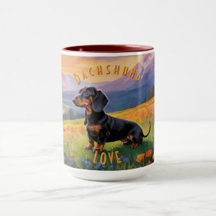 Caneca Dachshund Delight Mug, Elegância Canina Whimsical