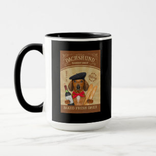Caneca Dachshund Dog Bakery Shop Funny French Dachshund
