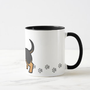 Caneca Dachshund dos desenhos animados (alise o casaco)