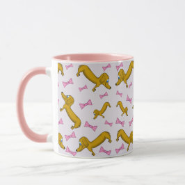 Caneca Dachshund e Arcos Rosa Mug