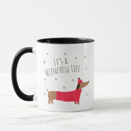 Caneca Dachshund engraçado de Natal
