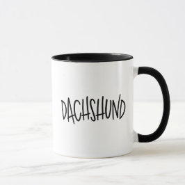 Caneca Dachshund Esbelto, Marcante, Chic e Minimalista Mo
