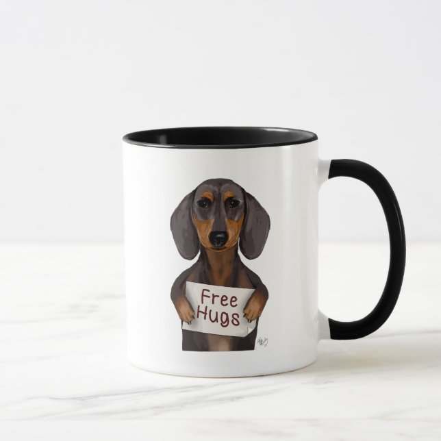 Caneca Dachshund Free Hugs (Direita)