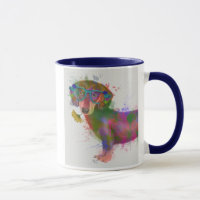 Dachshund & Glass Rainbow Splash