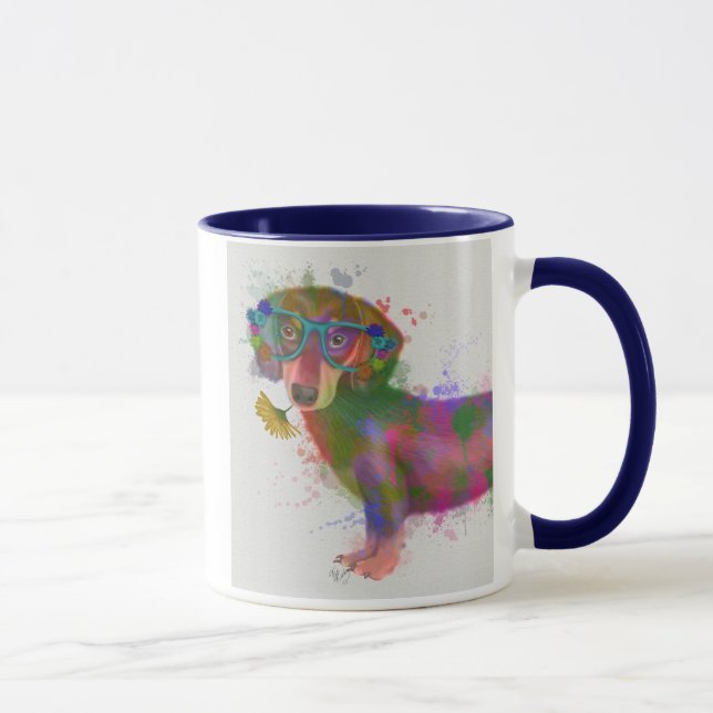 Caneca Dachshund & Glass Rainbow Splash (Direita)
