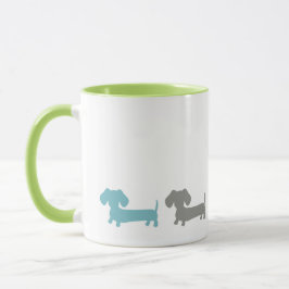 Caneca Dachshund Green Blue Coffee Mug