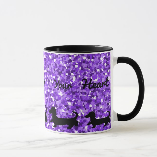 Caneca Dachshund Mug Doxie Gift Wiener Dog Silhouette (Direita)