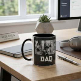 Caneca Dad Est 3 Photo Black & White Year Father's Day 