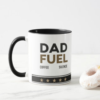 Caneca Dad Fuel | Café, Hobby, Silêncio Café