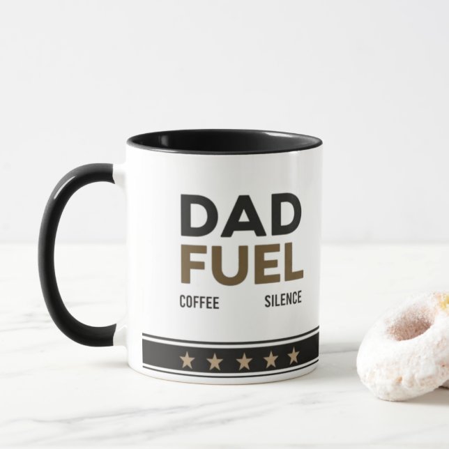 Caneca Dad Fuel | Café, Hobby, Silêncio Café (Com Donut)