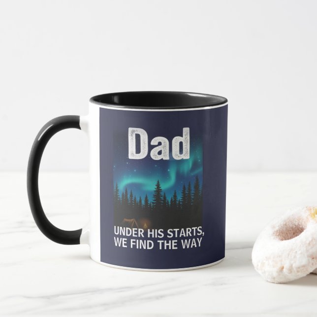 Caneca Dad Northern Lights Camping Customizable (Com Donut)