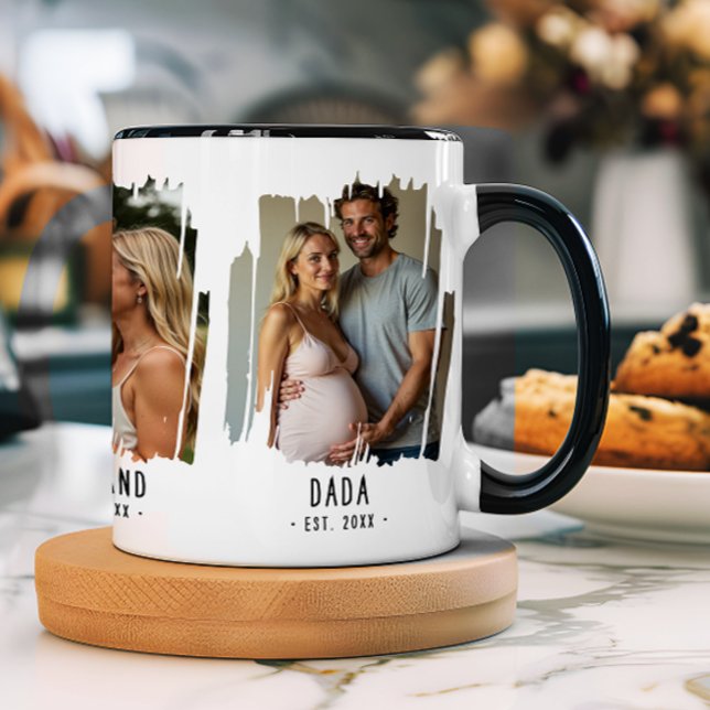 Caneca Dado Milestones Fotografias e Anos Texto Personali (Criador carregado)