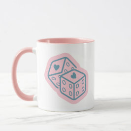 Caneca Dados de Coração Dia dos Namorados