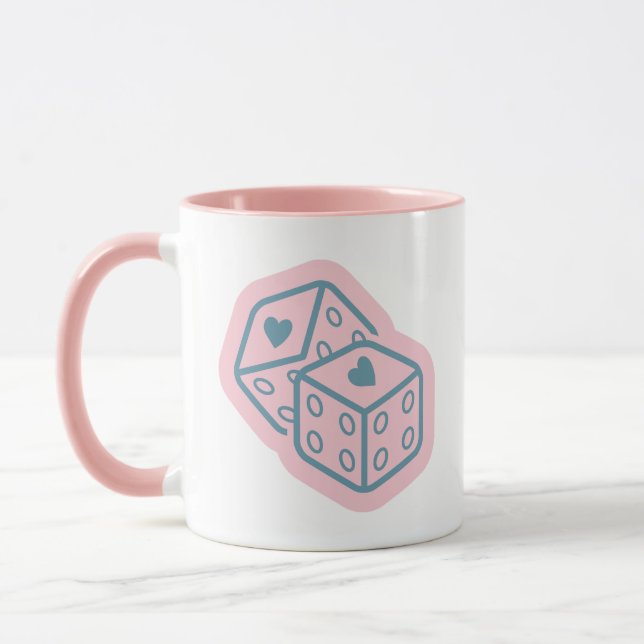 Caneca Dados de Coração Dia dos Namorados (Esquerda)