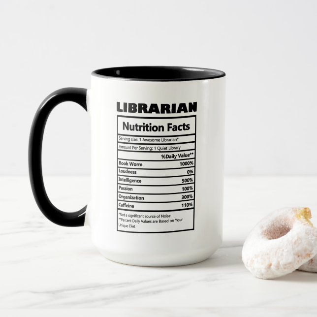 Caneca Dados de trabalho da Biblioteca legal (Com Donut)