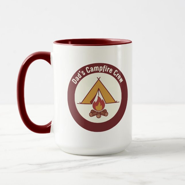 Caneca Dad's Campfire Crew Tent Badge Father's Day (Esquerda)
