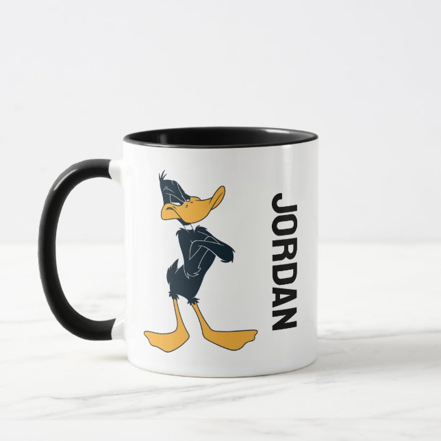 Caneca DAFFY DUCK™ com braços cruzados | Adicione seu nom (Esquerda)