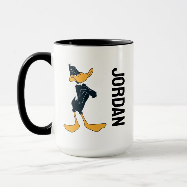 Caneca DAFFY DUCK™ com braços cruzados | Adicione seu nom (Esquerda)