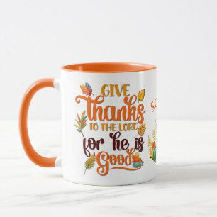 Caneca "Dai Graças Ao Senhor Porque Ele é Bom" 