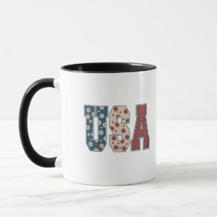 Caneca Daisy Flower USA Flag 4° do Patriótico de julho
