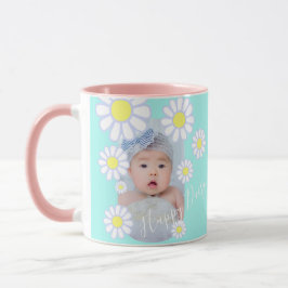 Caneca Daisy Simple Pastel Aqua Photo Baby