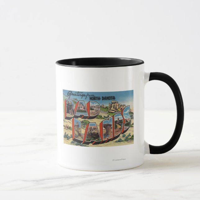 Caneca Dakota do Norte - Badlands - Cenas em Larga Letra (Direita)