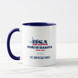 Caneca Dakota do Norte EUA 1889 Personalizado