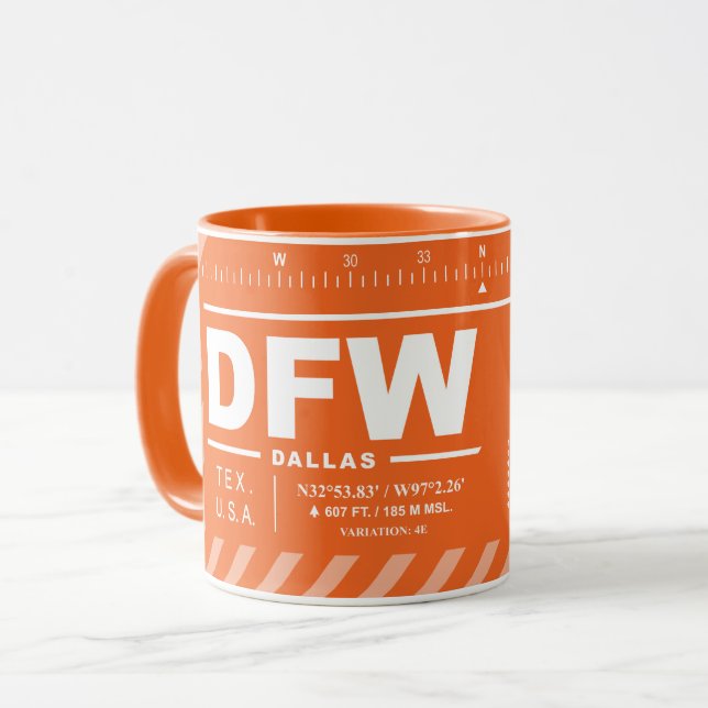 Caneca Dallas-Fort Worth Aeroporto Internacional DFW (Frente Esquerda)