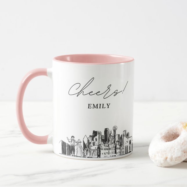 Caneca Dallas Personalized Wedding Coffee Mug (Com Donut)