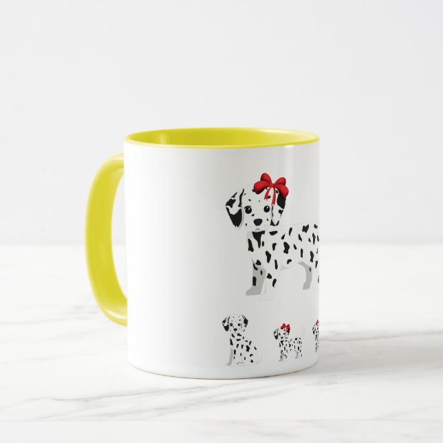 Caneca Dalmácia com cachorros combo mug dois tontos. (Frente Esquerda)