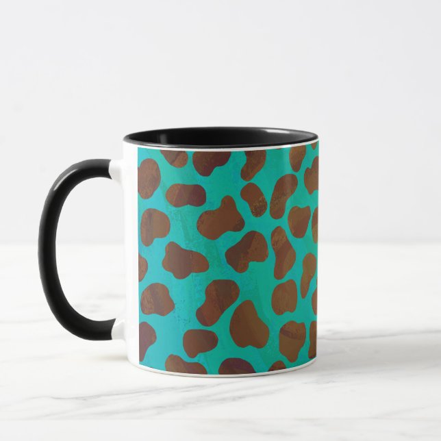 Caneca Dalmaciano Brown e Teal Impressão (Esquerda)