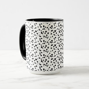 Caneca Dalmaciano Coloca Impressão, Padrão Preto E Branco