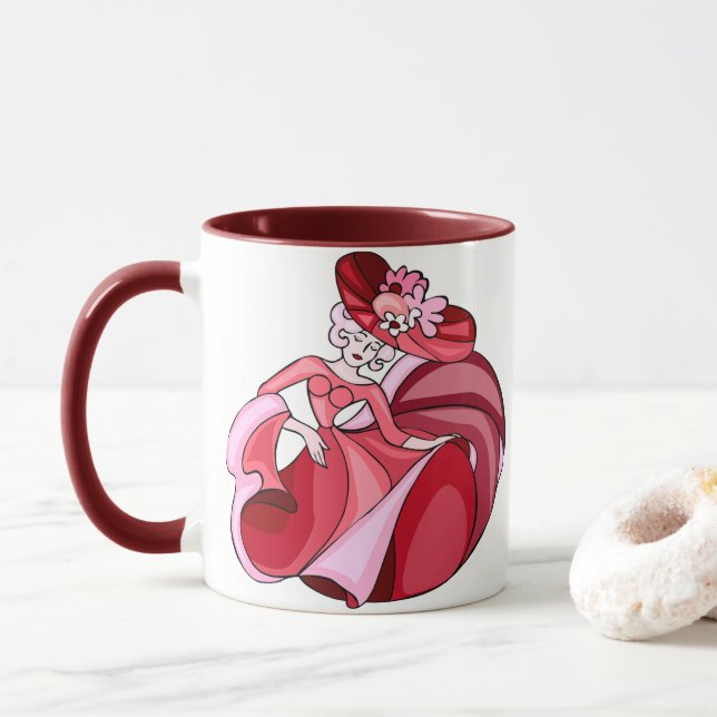 Caneca Dama Dançando Rosa (Com Donut)