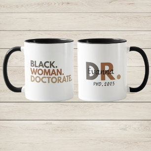 Caneca Dama de doutorado de mulher negra, presente de méd