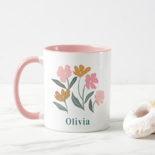 Caneca Dama de Honor com Nome Personalizado Ilustrado Bot