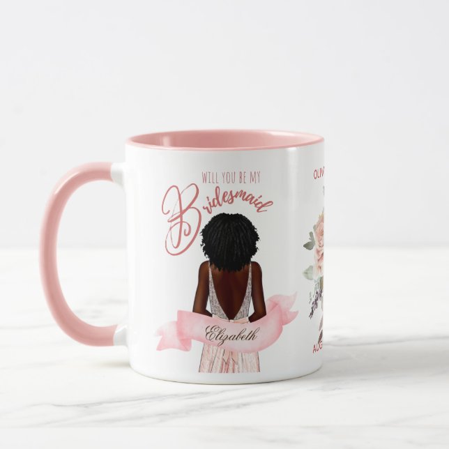 Caneca Dama de Honra Caricatura Proposta de Obrigado Pers (Esquerda)