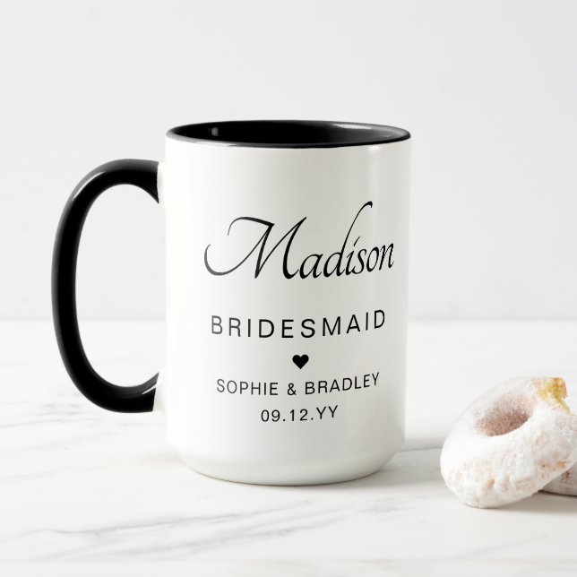 Caneca Dama de Honra Personalizada Nome Festa de Casament (Com Donut)
