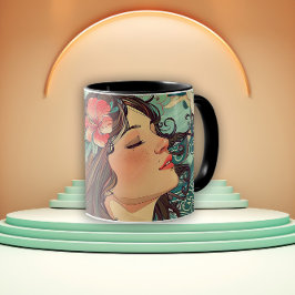 Caneca Dama do Hibisco Art Nouveau