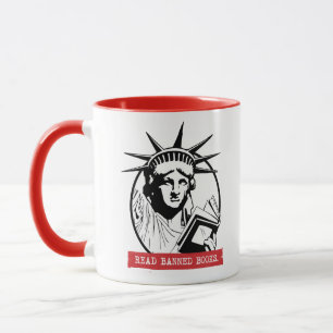 Caneca Dama Liberdade Lê Livros Proibidos