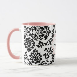 Caneca Damasco bonito personalizado monogramed