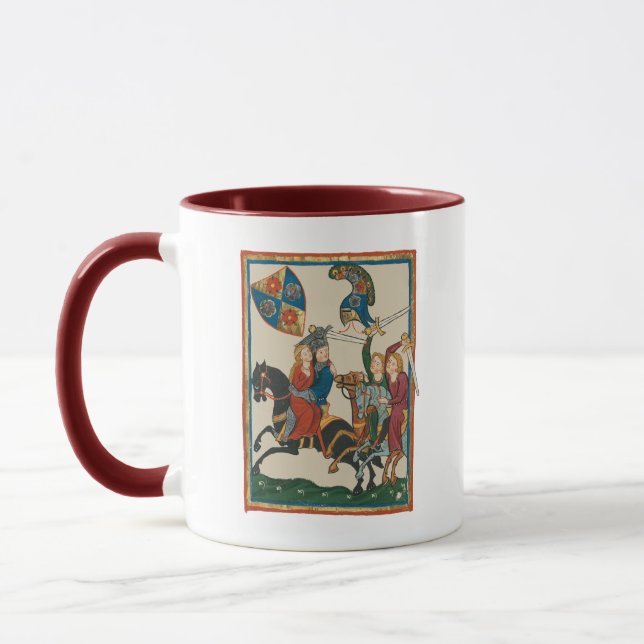 Caneca Damsel Em Perigo, Arte Medieval Do Século 14 (Esquerda)