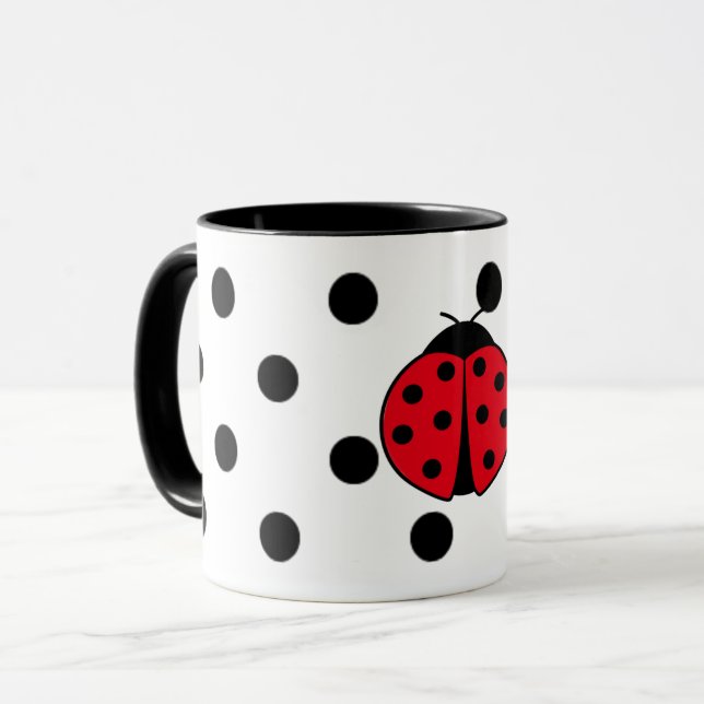 Caneca Damybugs e bolinhas (Frente Esquerda)