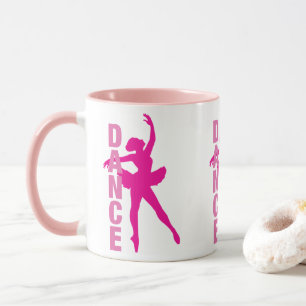 Caneca Dança Ballerina Rosa Quente