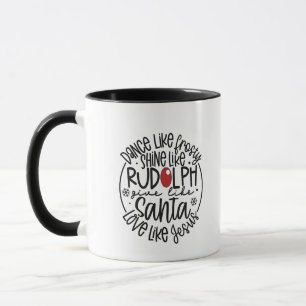 Caneca Dança como Frosty Brilhe como Rudolph Natal