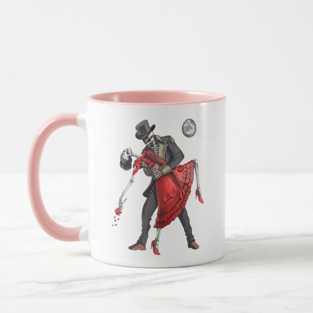 Caneca Dança de esqueletos góticos (Esquerda)