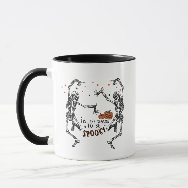 Caneca Dançando esqueletos no Halloween (Esquerda)
