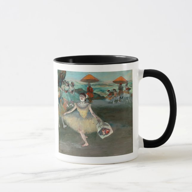 Caneca Dançarino de Edgar Degas | com o buquê, curtseying (Direita)