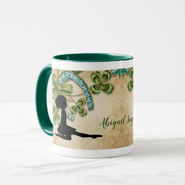 Caneca Dançarino Irlandês Personalizado, Shamrock e Horsf (Frente Esquerda)